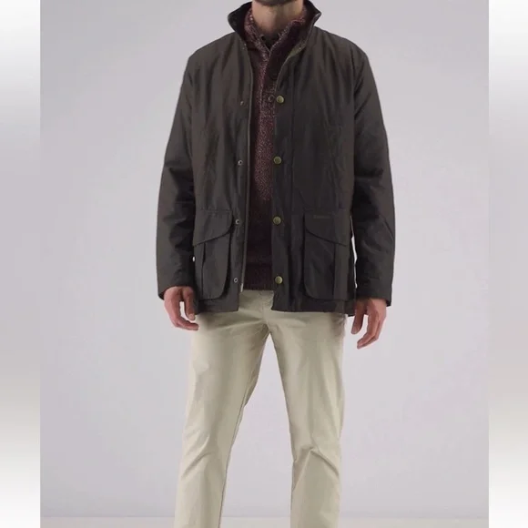 Barbour Men's Hereford Wax Jacket (Olive) M - Picture 7 of 12